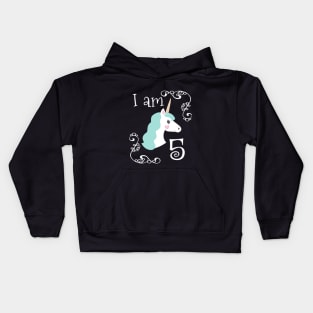 Unicorn 5th birthday Kids Hoodie